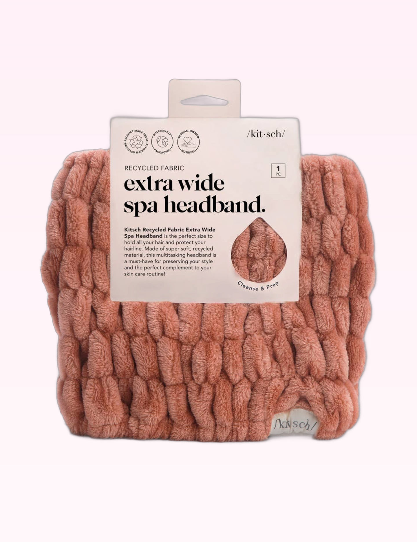 Ninety Nine Boutique super-pale pink accessory product photo: Extra Wide Spa Headband - Dusty Rose (September 30, 2026)