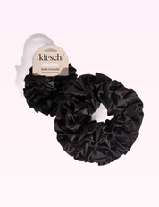Ninety Nine Boutique super-pale pink accessory product photo: Black Ruffle Scrunchie (September 30, 2026)