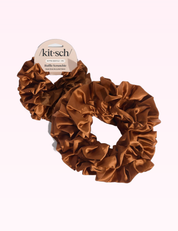 Ninety Nine Boutique super-pale pink accessory product photo: Camel Ruffle Scrunchie (September 30, 2026)