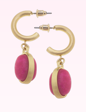 Ninety Nine Boutique super-pale pink accessory product photo: Caroline Gemstone Drop Hoop Earrings (September 30, 2026)