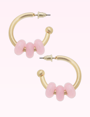 Ninety Nine Boutique super-pale pink accessory product photo: Olivia Gemstone Hoop Earrings (September 30, 2026)