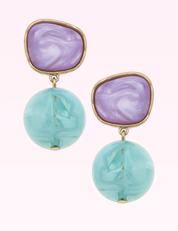Ninety Nine Boutique super-pale pink accessory product photo: Ophelia Marbled Resin Drop Earrings (September 30, 2026)