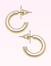 Ninety Nine Boutique super-pale pink accessory product photo: Celia Hoop Shiny Gold Earrings (September 30, 2026)