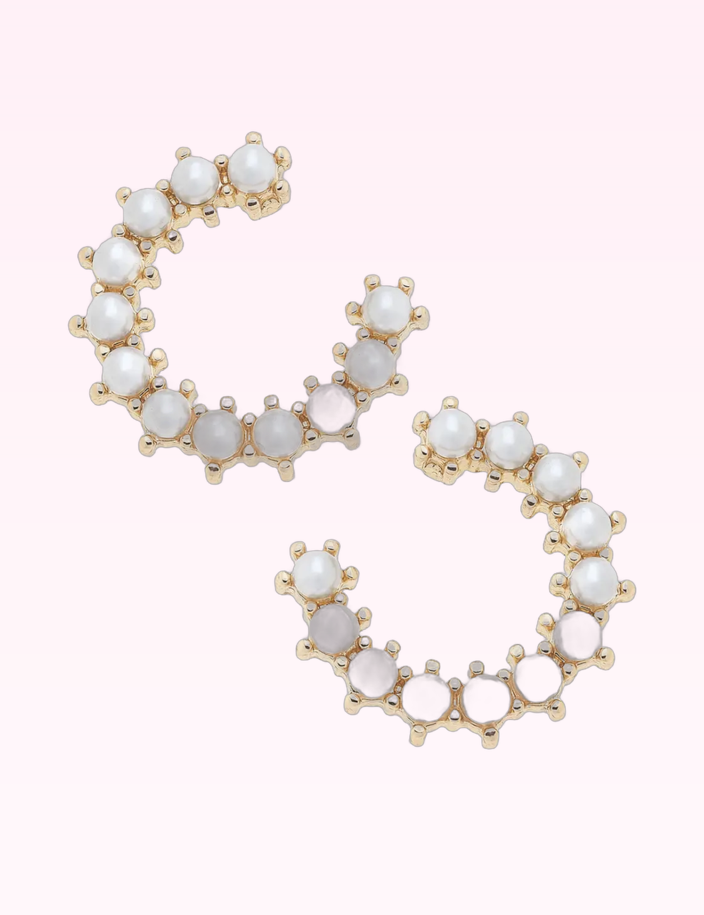Ninety Nine Boutique super-pale pink accessory product photo: Pearl-Studded Horseshoe Earrings (September 30, 2026)