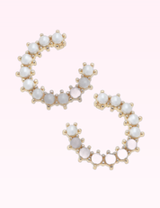 Ninety Nine Boutique super-pale pink accessory product photo: Pearl-Studded Horseshoe Earrings (September 30, 2026)