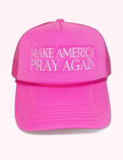 Ninety Nine Boutique super-pale pink accessory product photo: Make America Pray Again Trucker Hat (September 30, 2026)