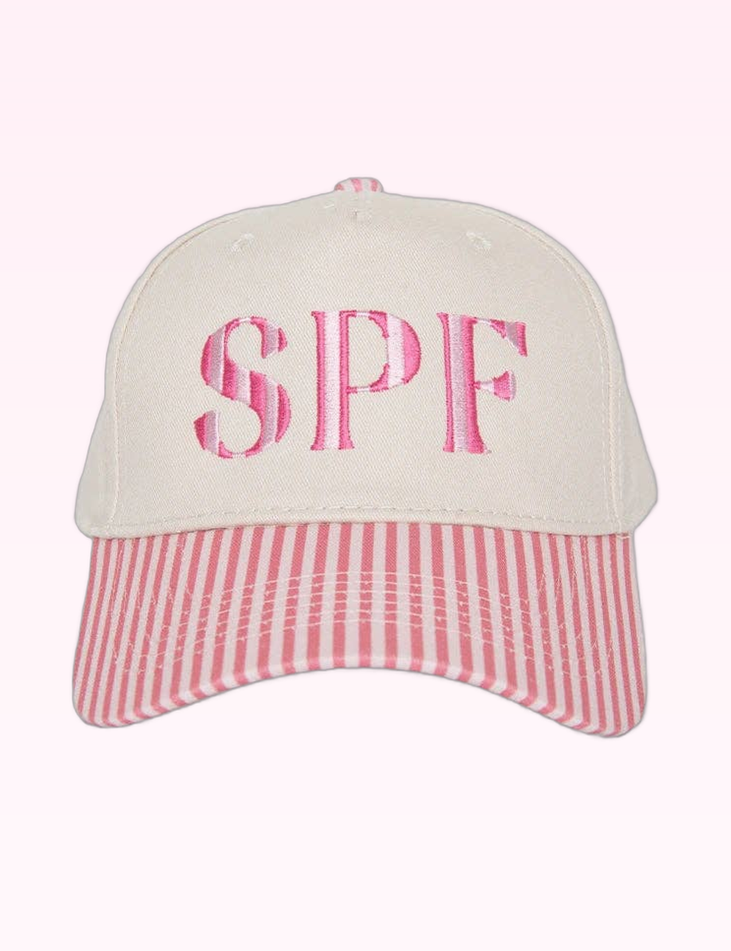 Ninety Nine Boutique super-pale pink accessory product photo: Pink SPF Trucker Hat (September 30, 2026)