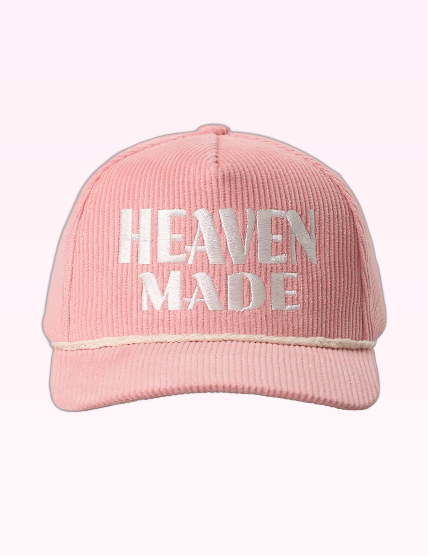Ninety Nine Boutique super-pale pink accessory product photo: Pink Heaven Made Corduroy Rope Hat (September 30, 2026)