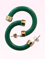 Ninety Nine Boutique super-pale pink accessory product photo: Lightweight Hypoallergenic Small Hoop Earrings - Kelly Green (September 30, 2026)
