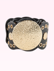 Ninety Nine Boutique super-pale pink accessory product photo: Black Faux Leather Link Belt (September 30, 2026)
