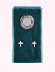 Ninety Nine Boutique super-pale pink accessory product photo: Small Cross Studs On Velvet Gift Tag (September 30, 2026)