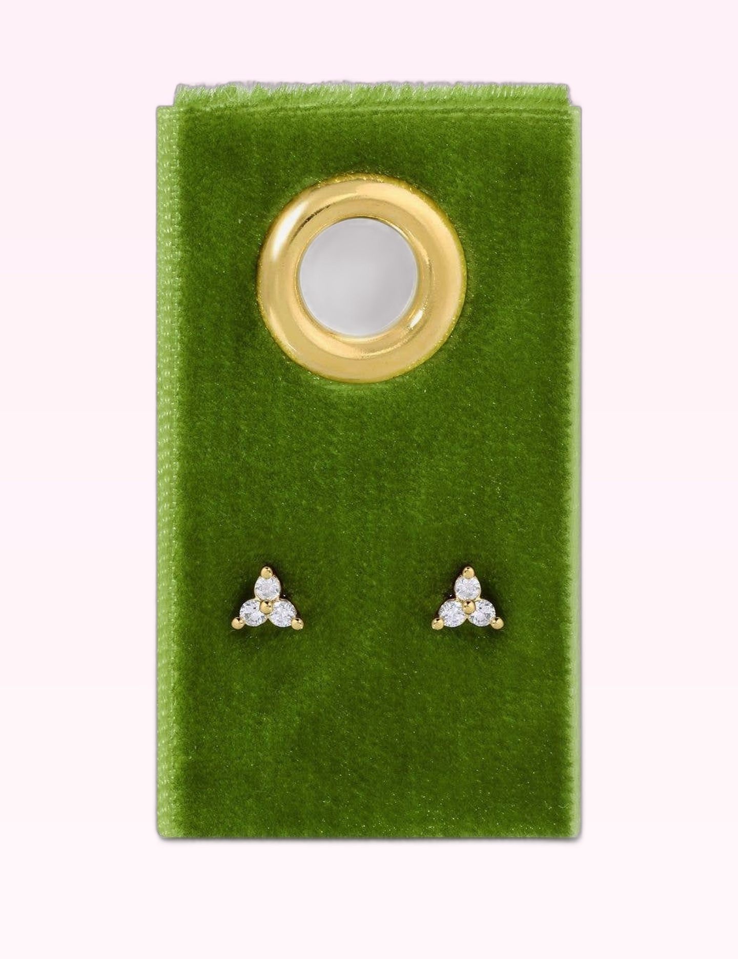 Ninety Nine Boutique super-pale pink accessory product photo: Triple Cluster Studs on Velvet Tag (September 30, 2026)