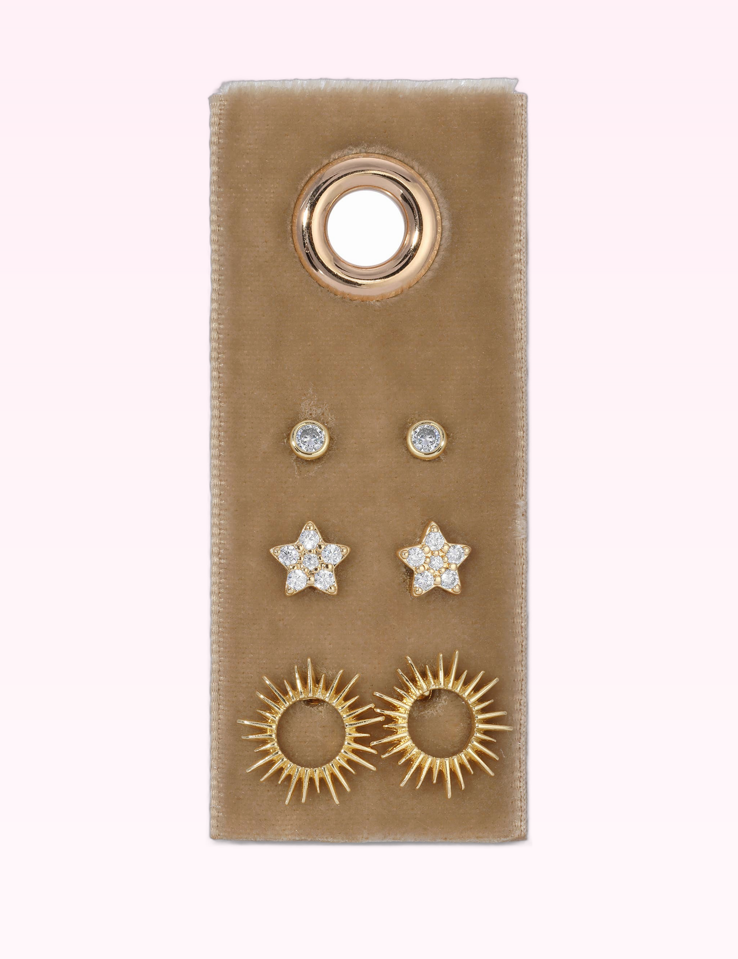 Ninety Nine Boutique super-pale pink accessory product photo: Star Velvet Stud Gift Set (September 30, 2026)
