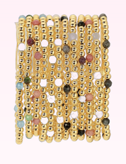 Ninety Nine Boutique super-pale pink accessory product photo: Stretch Beaded Bracelet With Stone Accents (September 30, 2026)
