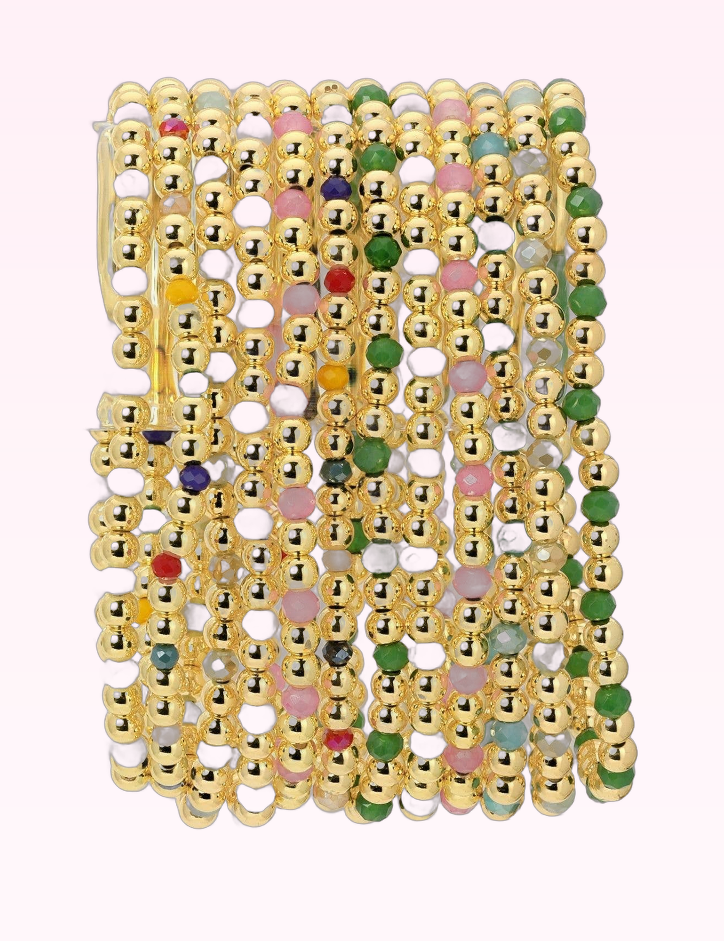 Ninety Nine Boutique super-pale pink accessory product photo: 4mm Bead & Crystal Stretch Bracelet -Assorted (September 30, 2026)