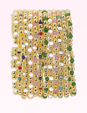 Ninety Nine Boutique super-pale pink accessory product photo: 4mm Bead & Crystal Stretch Bracelet -Assorted (September 30, 2026)