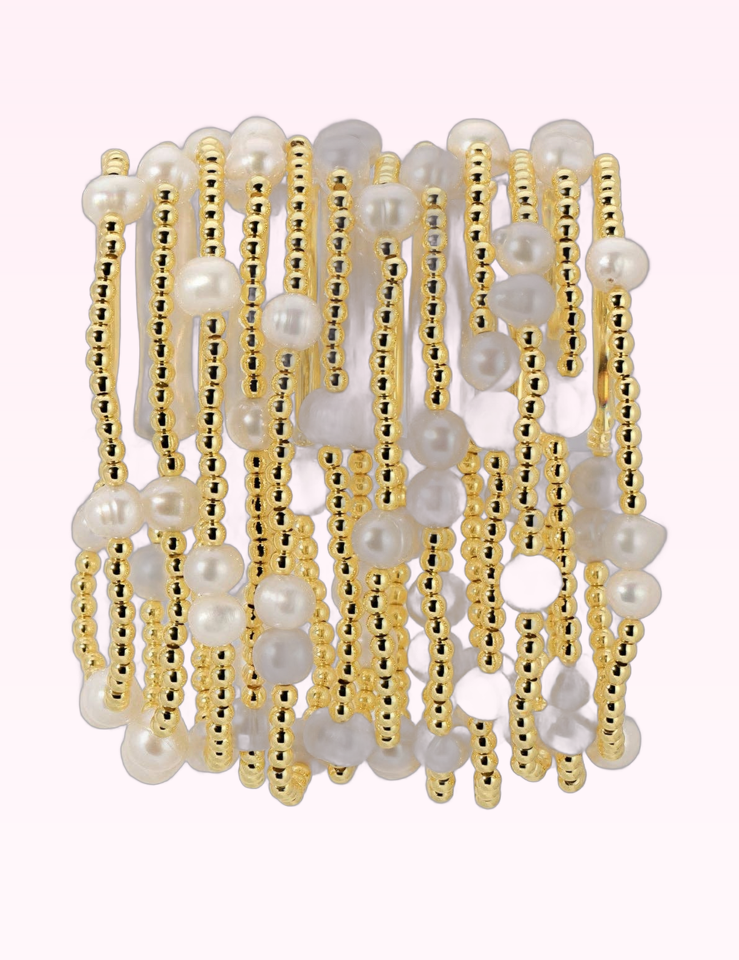 Ninety Nine Boutique super-pale pink accessory product photo: 3mm Stretch Bead Bracelets with Large Pearl Accents (September 30, 2026)