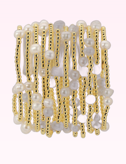 Ninety Nine Boutique super-pale pink accessory product photo: 3mm Stretch Bead Bracelets with Large Pearl Accents (September 30, 2026)