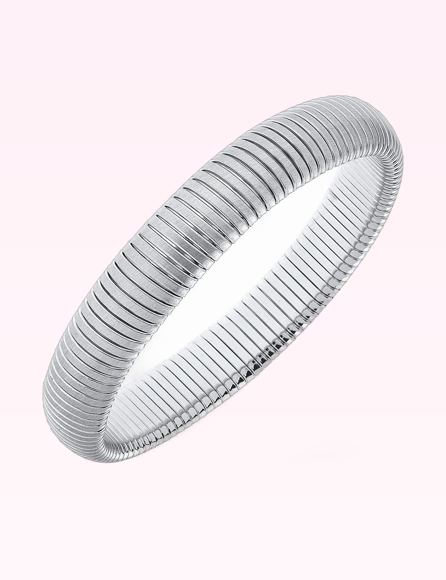 Ninety Nine Boutique super-pale pink accessory product photo: Silver Florence Watchband Bangle (September 30, 2026)