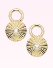 Ninety Nine Boutique super-pale pink accessory product photo: Gold Disc Huggie Charm (September 30, 2026)