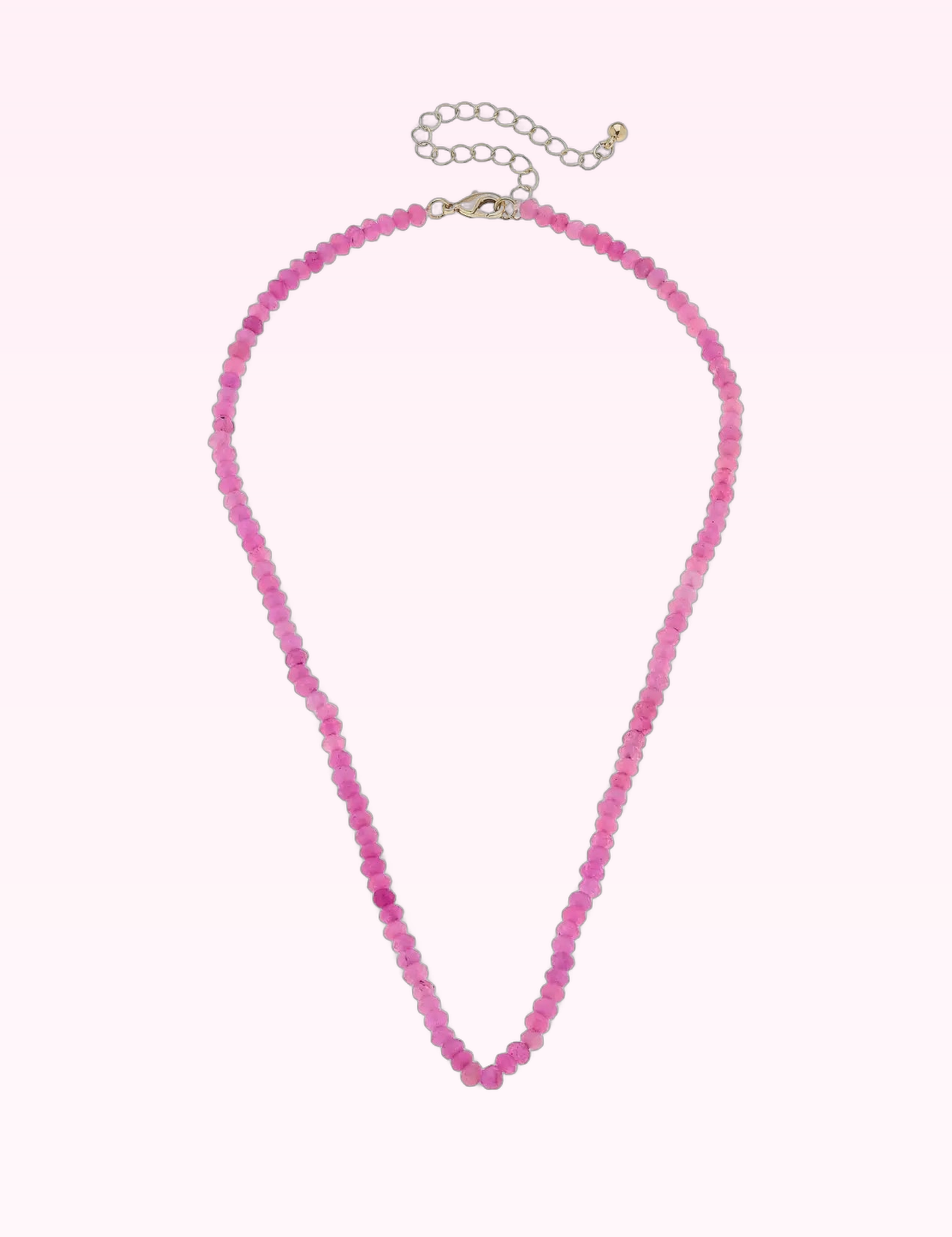 Ninety Nine Boutique super-pale pink accessory product photo: Pink Lucy Gemstone Beaded Necklace old (September 30, 2026)
