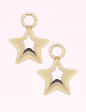 Ninety Nine Boutique super-pale pink accessory product photo: Gold Puffy Star Huggie Charm (September 30, 2026)