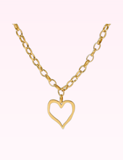 Ninety Nine Boutique super-pale pink accessory product photo: Gold 18K Stainless Steel Heart Necklace (September 30, 2026)