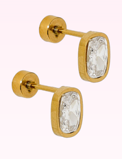 Ninety Nine Boutique super-pale pink accessory product photo: Screwback Stud Earrings - Kay Clear (September 30, 2026)