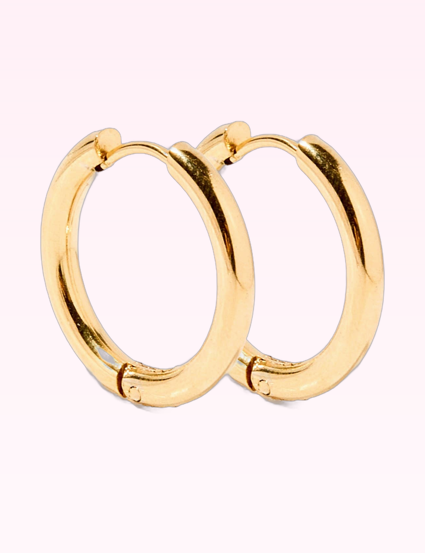 Ninety Nine Boutique super-pale pink accessory product photo: Huggie Earrings  Scarlett Hoop Gold 14mm (September 30, 2026)