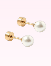 Ninety Nine Boutique super-pale pink accessory product photo: Screwback Stud Earrings Payton Pearl (September 30, 2026)