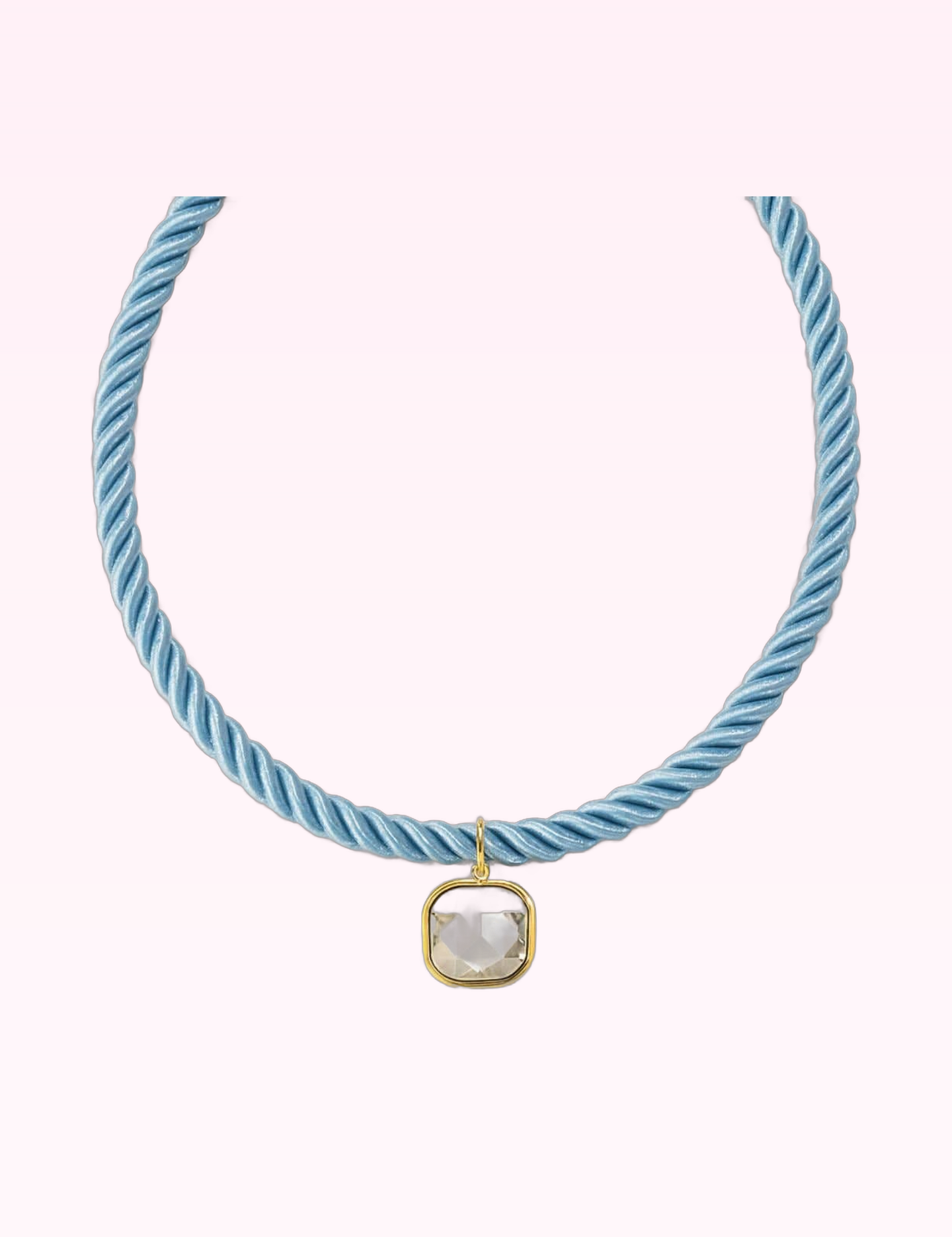 Ninety Nine Boutique super-pale pink accessory product photo: Necklace Tailyn Rope Light Blue (September 30, 2026)