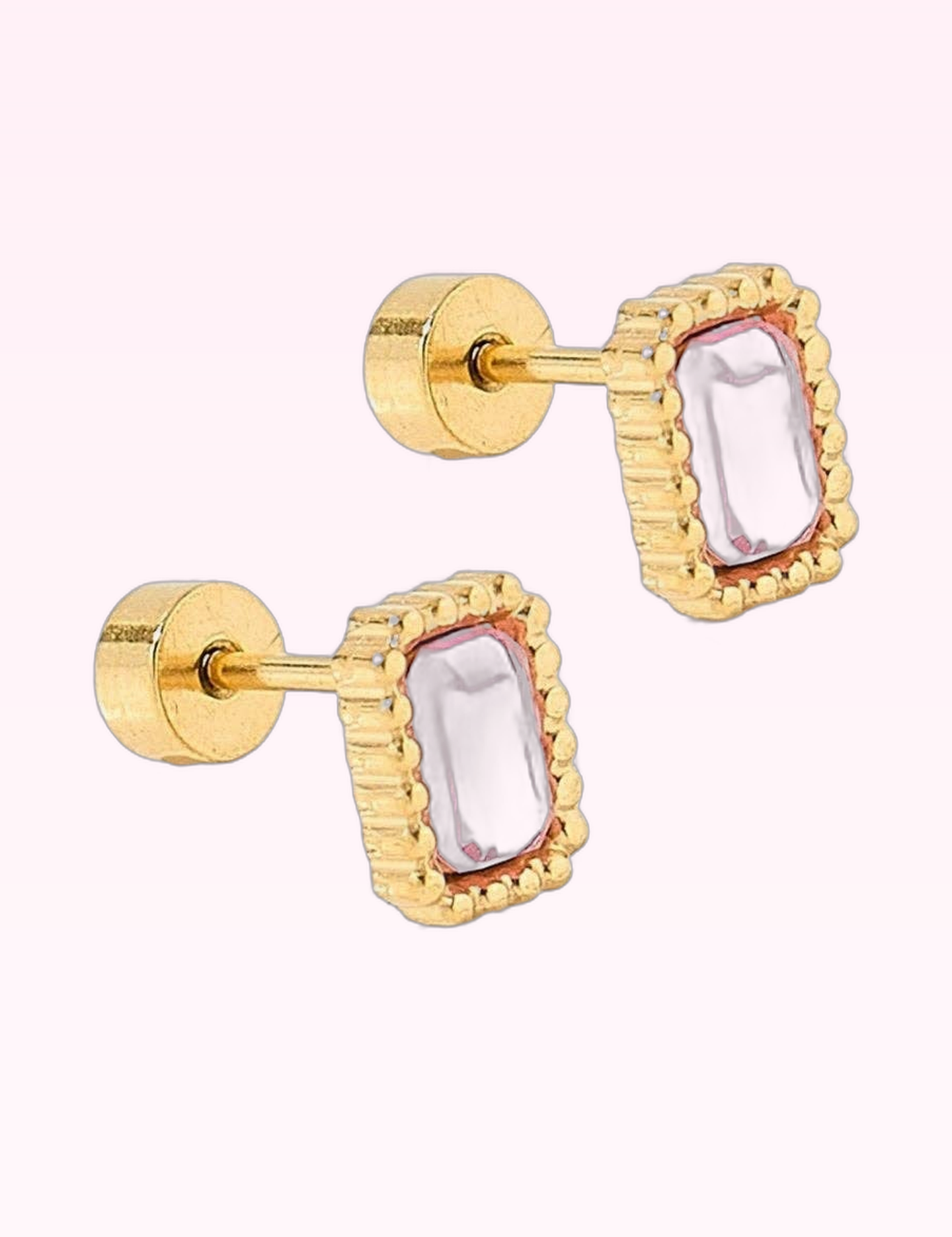 Ninety Nine Boutique super-pale pink accessory product photo: Screwback Stud Earrings Madison Pink (September 30, 2026)