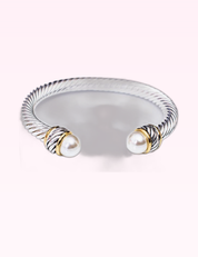 Ninety Nine Boutique super-pale pink accessory product photo: Dressy Pearl Cable Bangle (September 30, 2026)