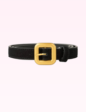 Ninety Nine Boutique super-pale pink accessory product photo: Gold Hardware Buckle Leather Belt (September 30, 2026)
