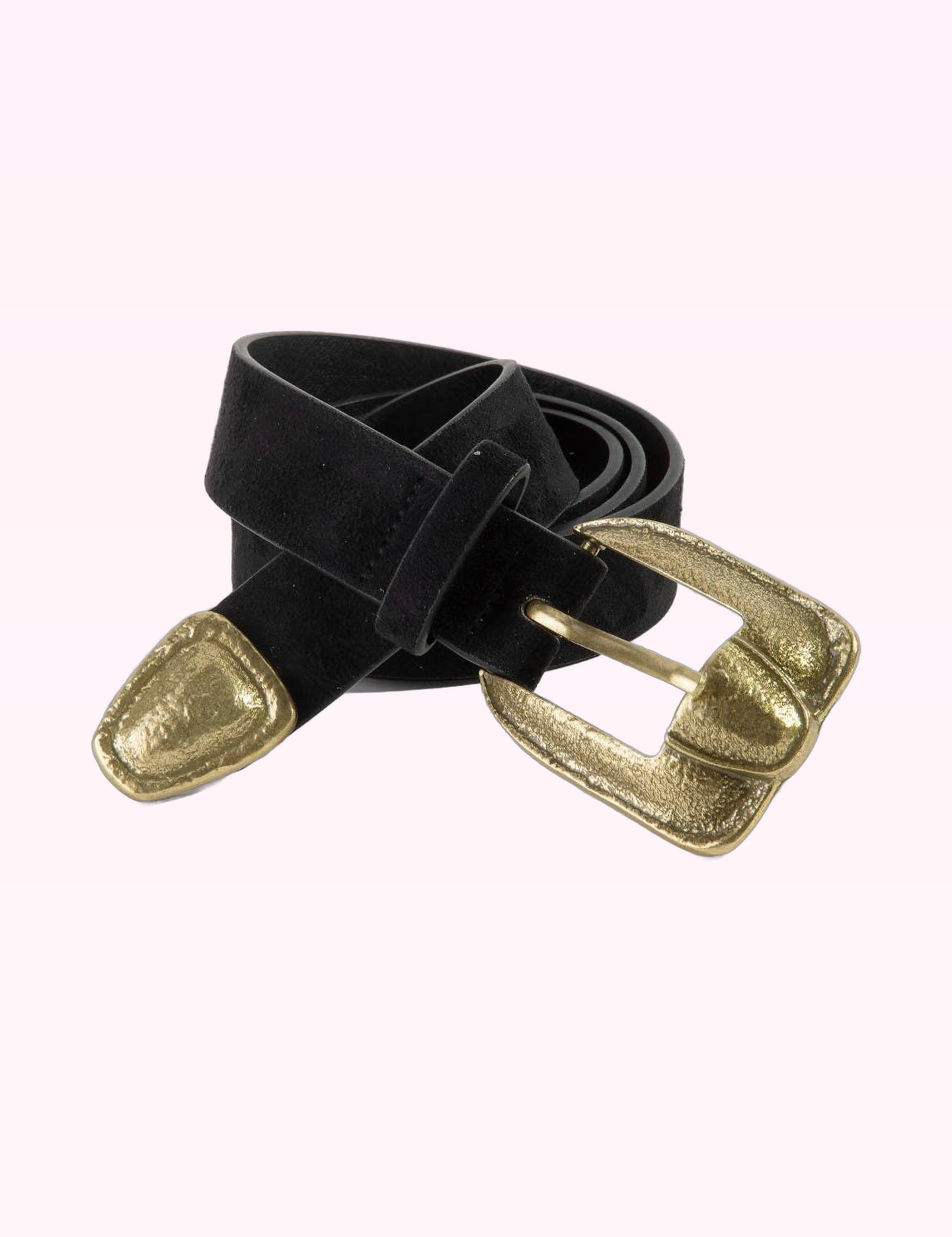 Ninety Nine Boutique super-pale pink accessory product photo: Black & Gold Antique Vegan Leather Belt (September 30, 2026)