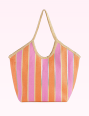 Ninety Nine Boutique super-pale pink accessory product photo: Pink & Orange Striped Tote (September 30, 2026)