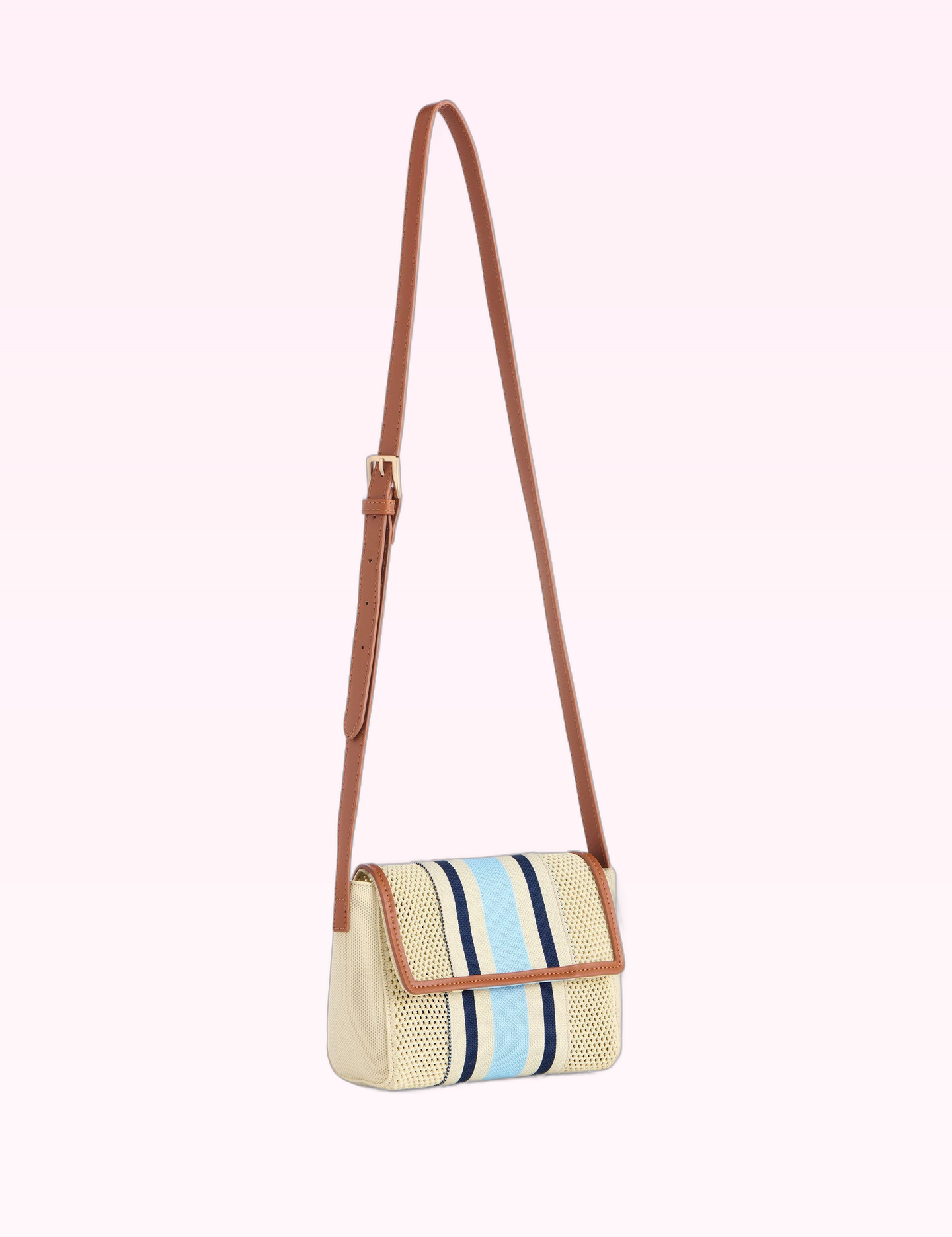 Ninety Nine Boutique super-pale pink accessory product photo: Blue Stripe Crossbody Purse (September 30, 2026)