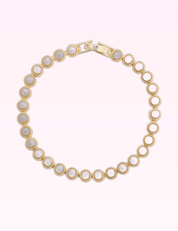 Ninety Nine Boutique super-pale pink accessory product photo: Ivy Pearl Linked Bracelet in Ivory (September 30, 2026)
