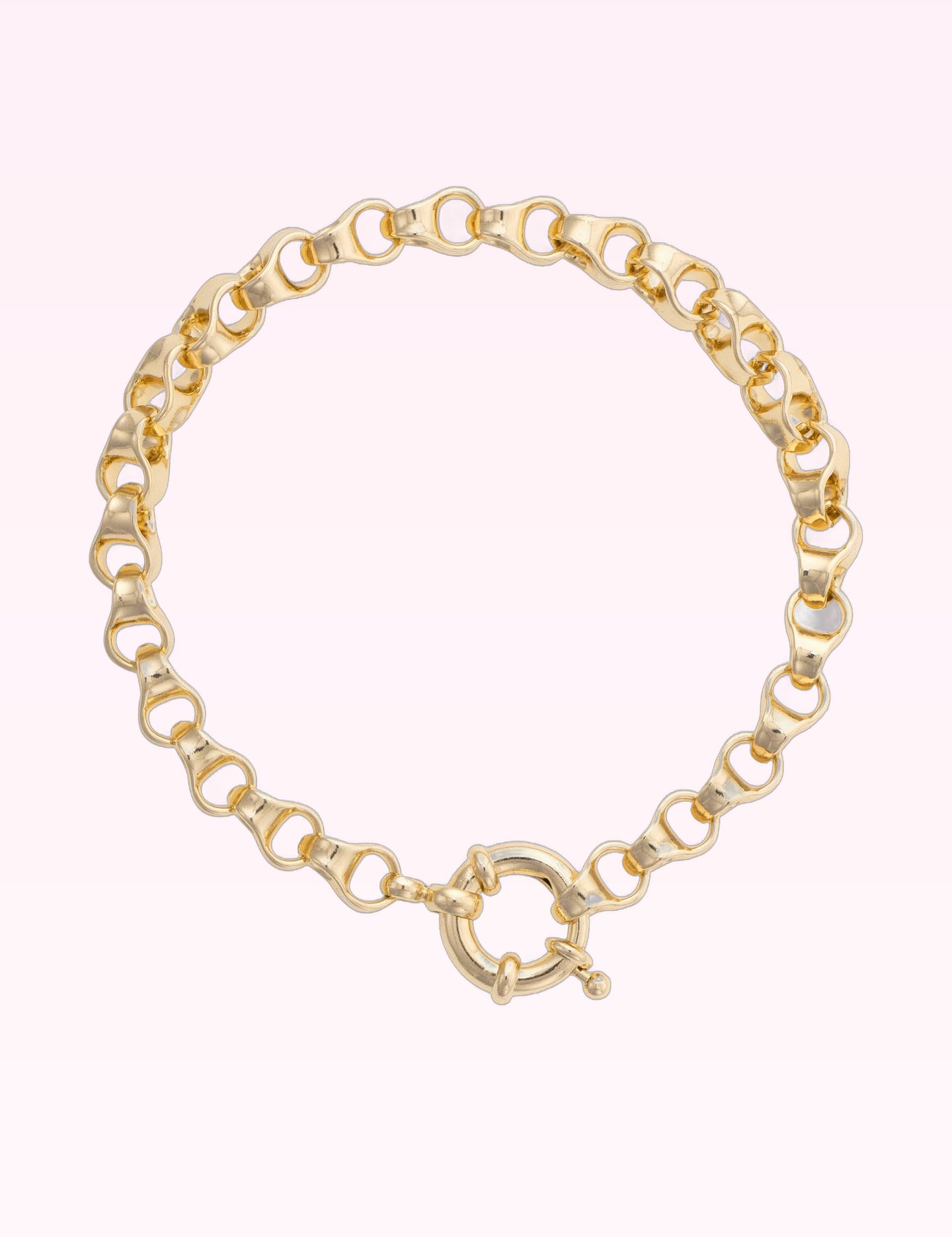 Ninety Nine Boutique super-pale pink accessory product photo: Maggie Link Bracelet in Shiny Gold (September 30, 2026)