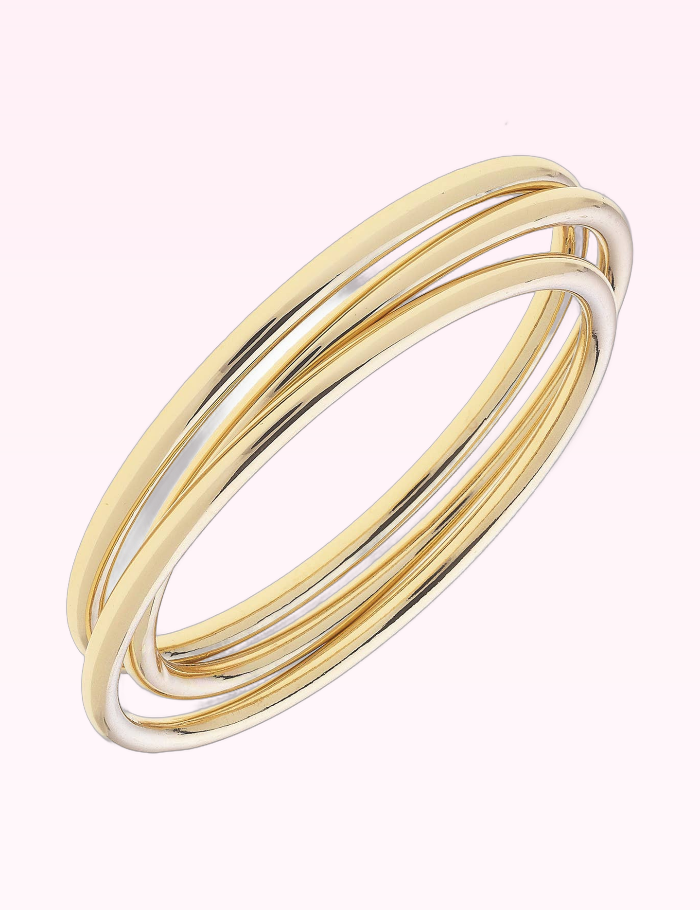 Ninety Nine Boutique super-pale pink accessory product photo: Isla Bangles Set of 3 in Shiny Gold (September 30, 2026)