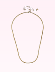 Ninety Nine Boutique super-pale pink accessory product photo: Mini Walker Ball Bead Charm Necklace Base in Shiny Gold (September 30, 2026)