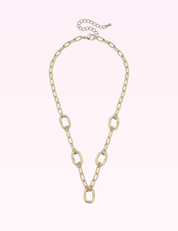 Ninety Nine Boutique super-pale pink accessory product photo: Avery Multi-Charm Collector Necklace Base in Shiny Gold (September 30, 2026)