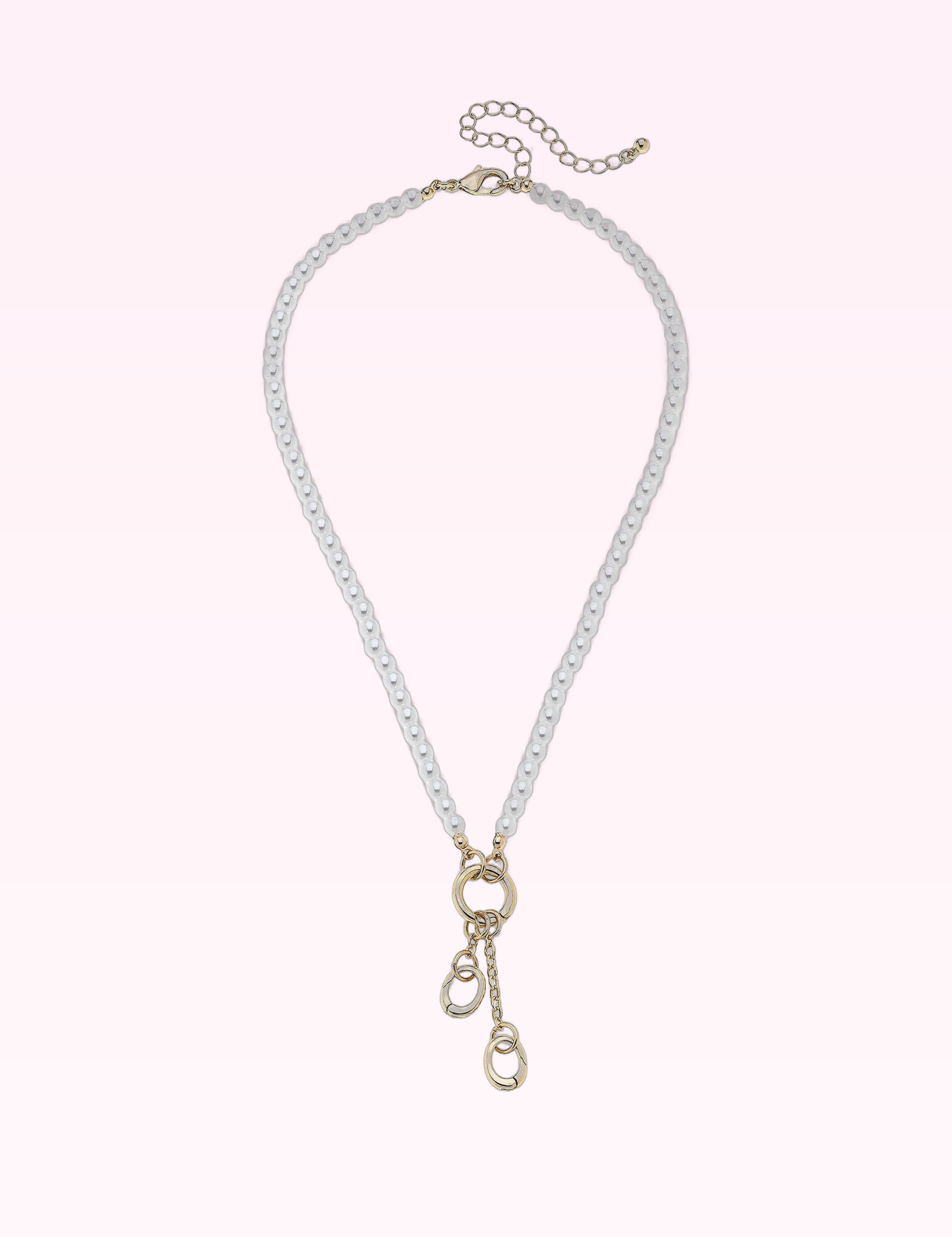 Ninety Nine Boutique super-pale pink accessory product photo: Teddy Pearl Beaded Charm Necklace Base in Ivory (September 30, 2026)