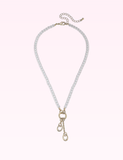 Ninety Nine Boutique super-pale pink accessory product photo: Teddy Pearl Beaded Charm Necklace Base in Ivory (September 30, 2026)