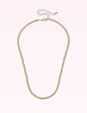 Ninety Nine Boutique super-pale pink accessory product photo: Walker Ball Bead Charm Necklace Base in Shiny Gold (September 30, 2026)