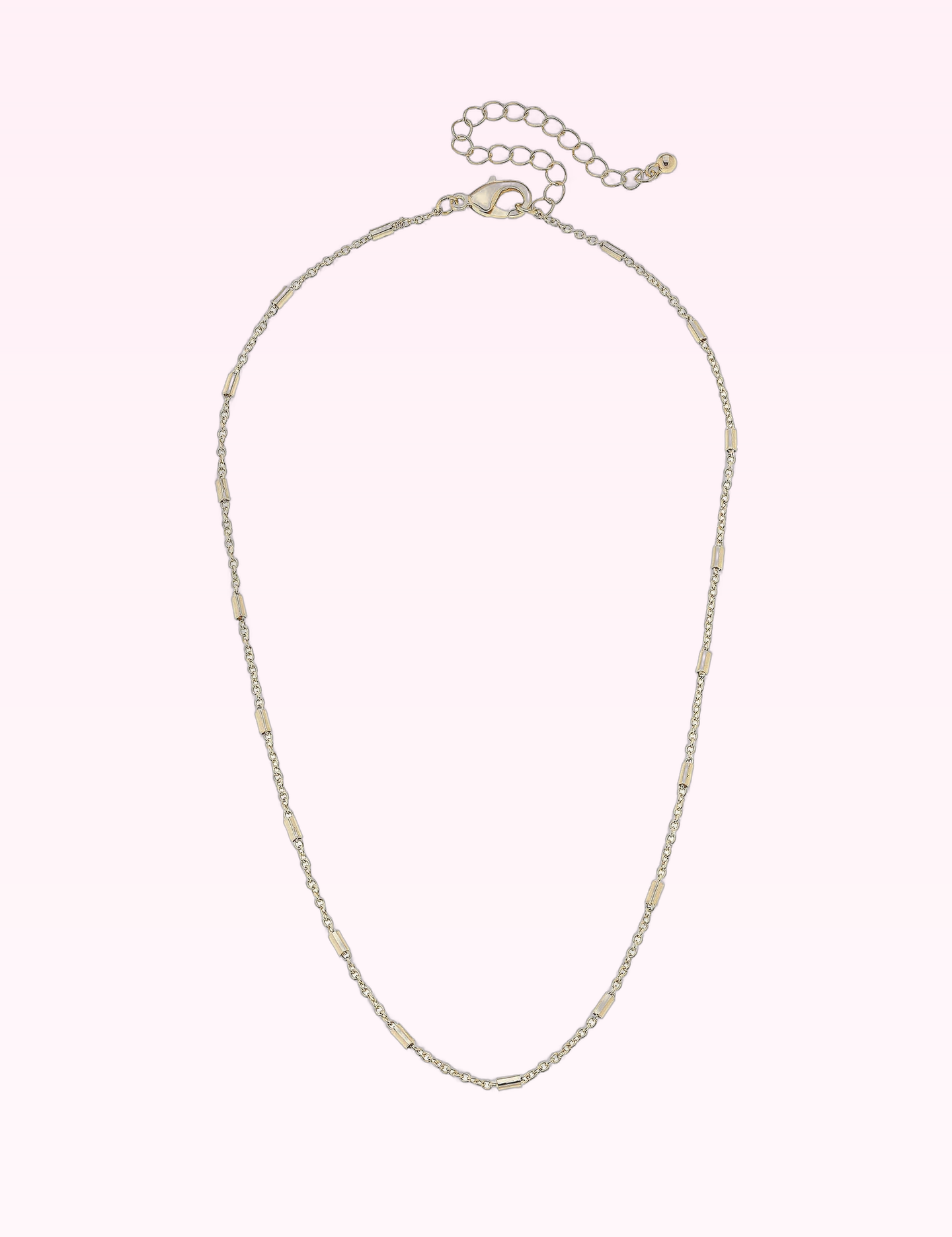 Ninety Nine Boutique super-pale pink accessory product photo: Dakota Dainty Charm Necklace Base in Shiny Gold (September 30, 2026)