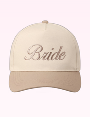 Ninety Nine Boutique super-pale pink accessory product photo: Beige Embroidered Bride Trucker Hat (September 30, 2026)