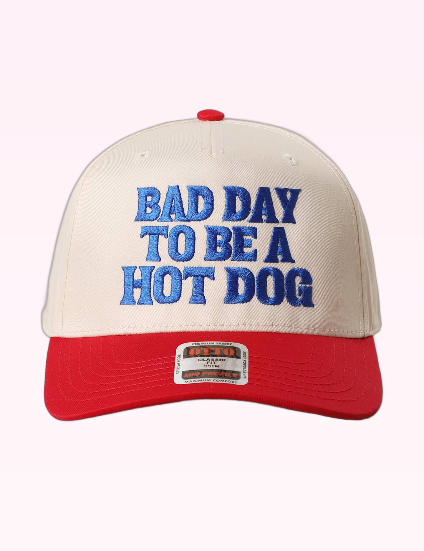 Ninety Nine Boutique super-pale pink accessory product photo: Red Bad Day To Be A Hot Dog Trucker Hat (September 30, 2026)