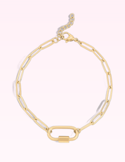 Ninety Nine Boutique super-pale pink accessory product photo: 18K Gold Stainless Steel Paperclip Bracelet (September 30, 2026)
