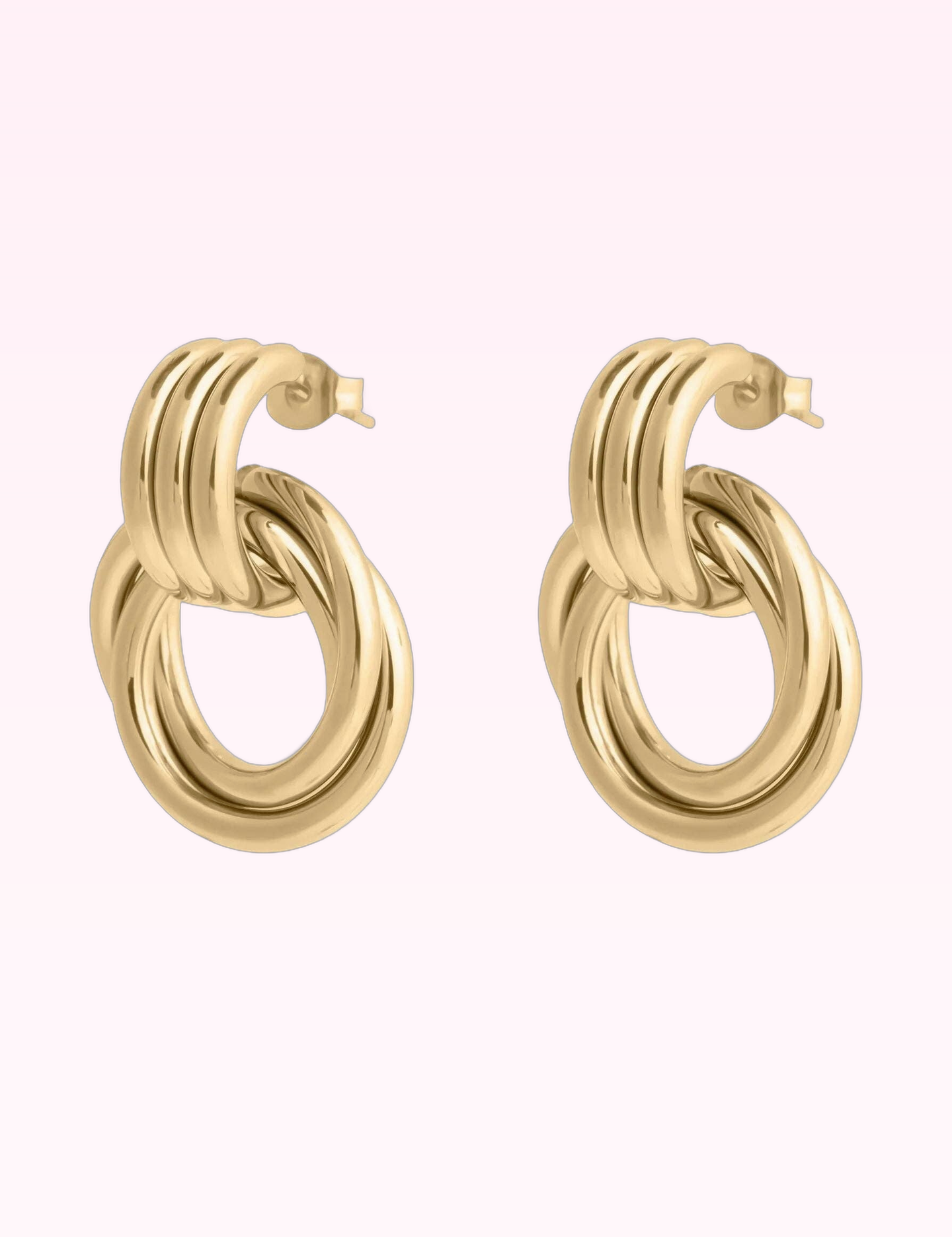 Ninety Nine Boutique super-pale pink accessory product photo: Gold Double Round Stud Earring (September 30, 2026)